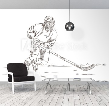 Bild på Sketch of Ice Hockey in vector 